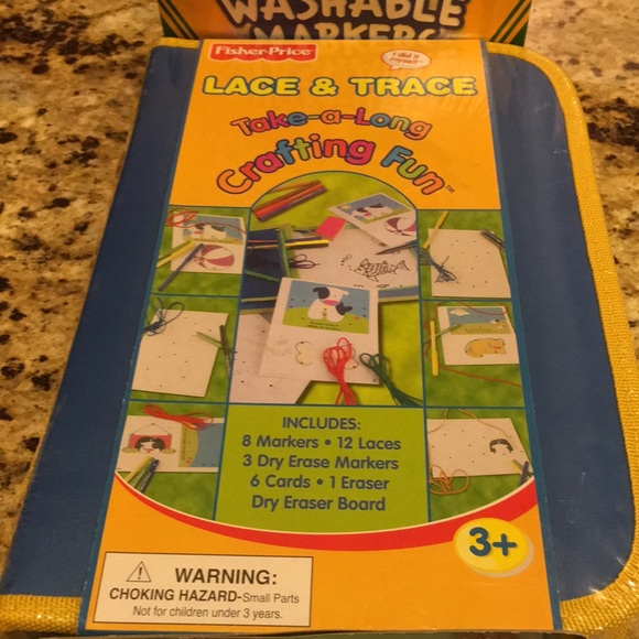 Fisher Price Lace & Trace 33 piece Take-A-Long NEW Crafting Fun for Children NEW - Picture 2 of 7